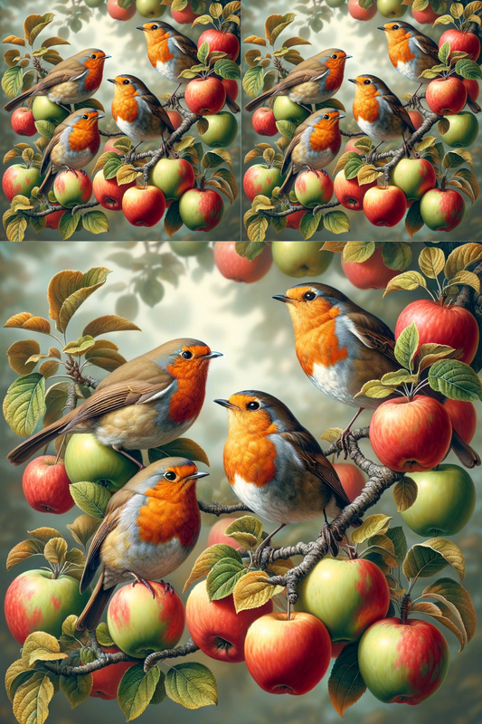 Sticker Sheet Robins on Apple Tree Cat. No. 281