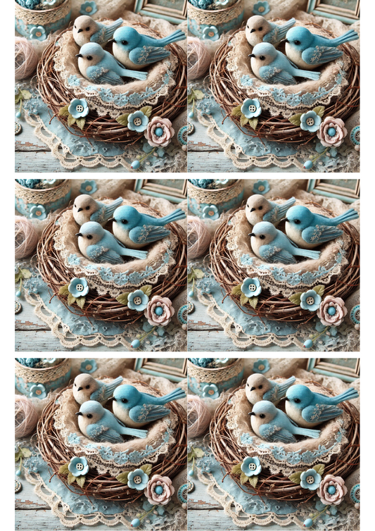 Sticker Sheet – Rustic Bird Ornaments Collage Cat. No. 2377