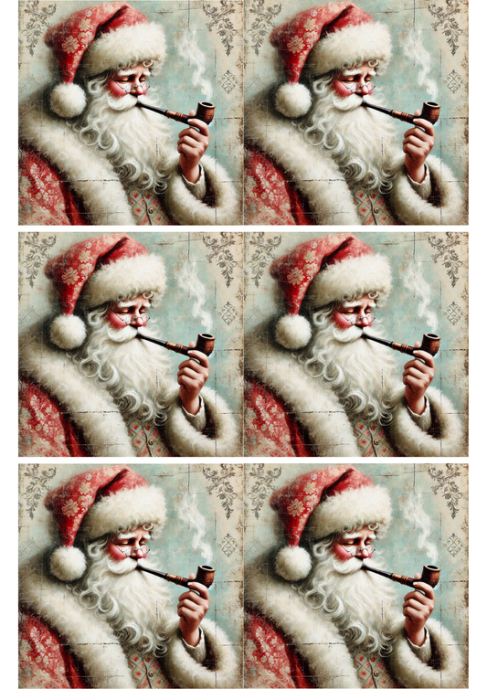 Sticker Sheet – Santa Claus With Pipe Collage Cat. No. 2413