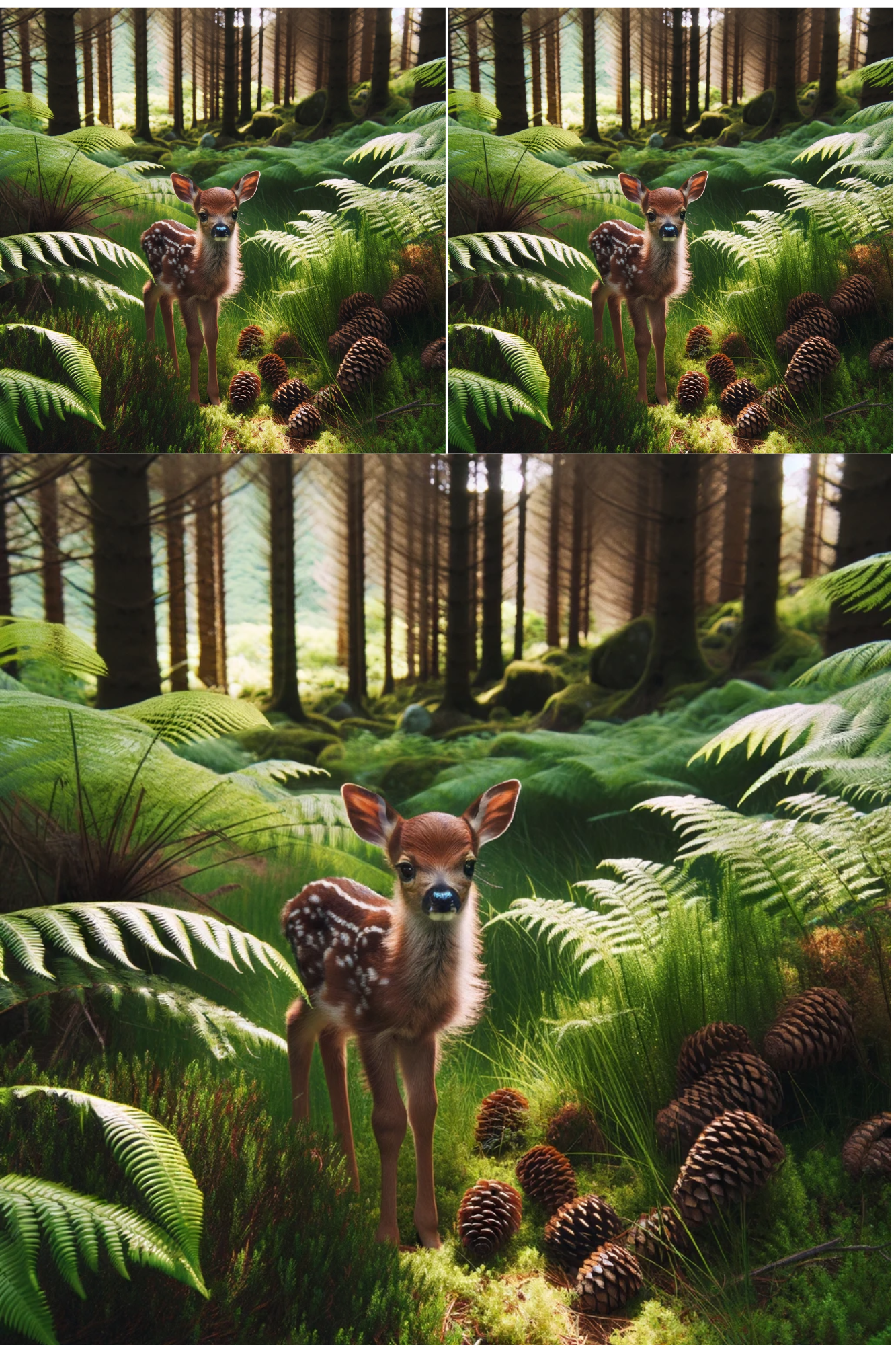 Sticker Sheet / Greeting Card – Deer In The Forest Collage Cat No. 789