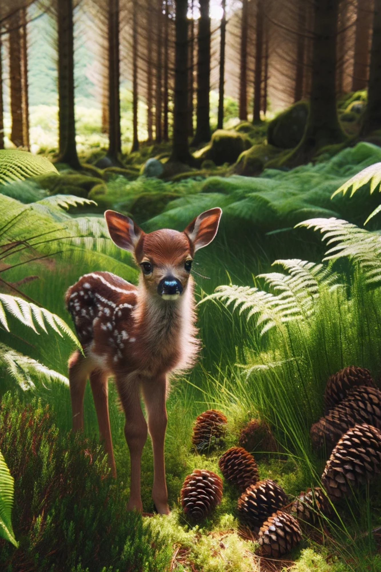 Sticker Sheet / Greeting Card – Deer In The Forest Full Cat No. 790