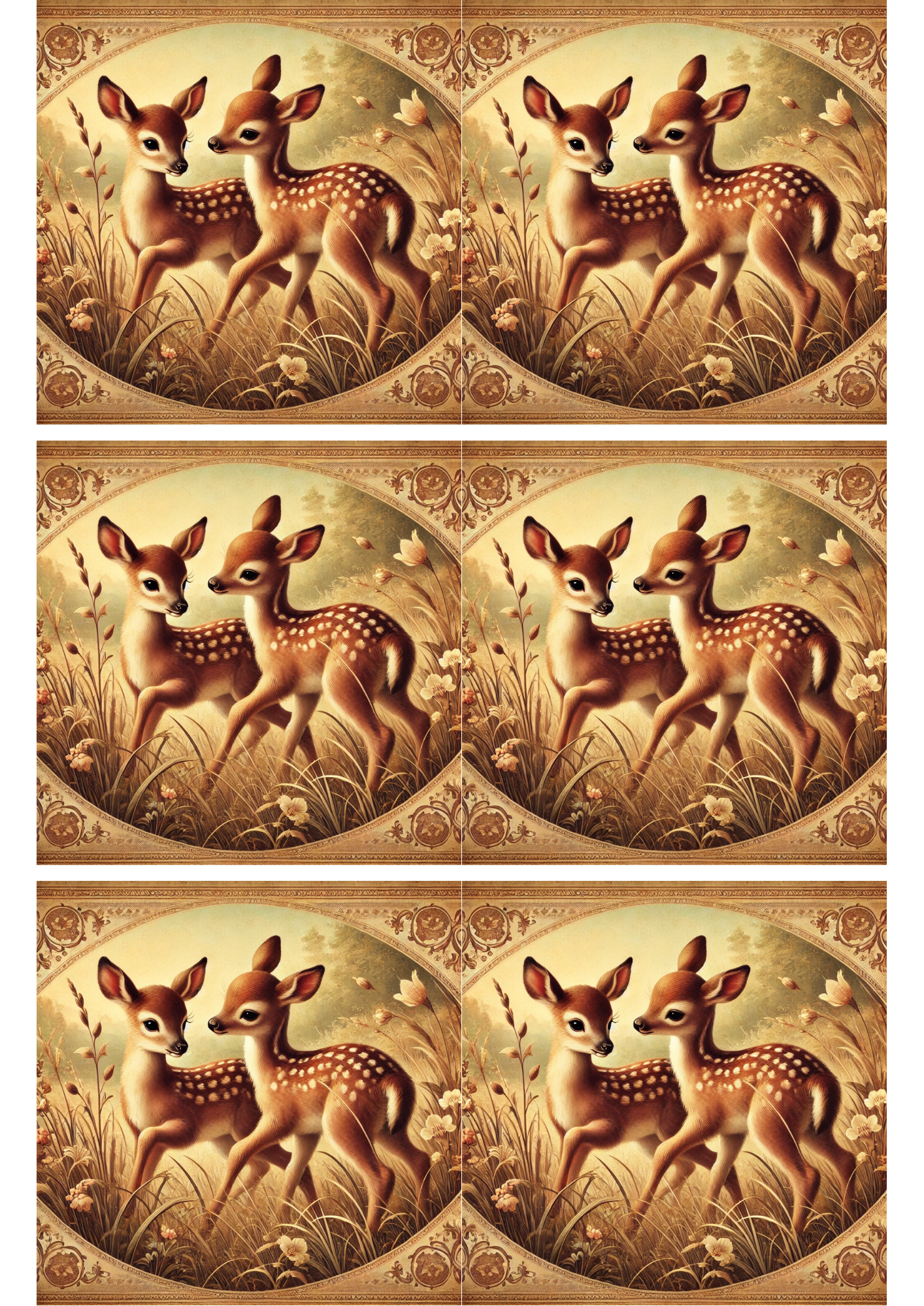 Sticker Sheet / Greeting Card – Little Roe Deers Collage Cat. No. 2417