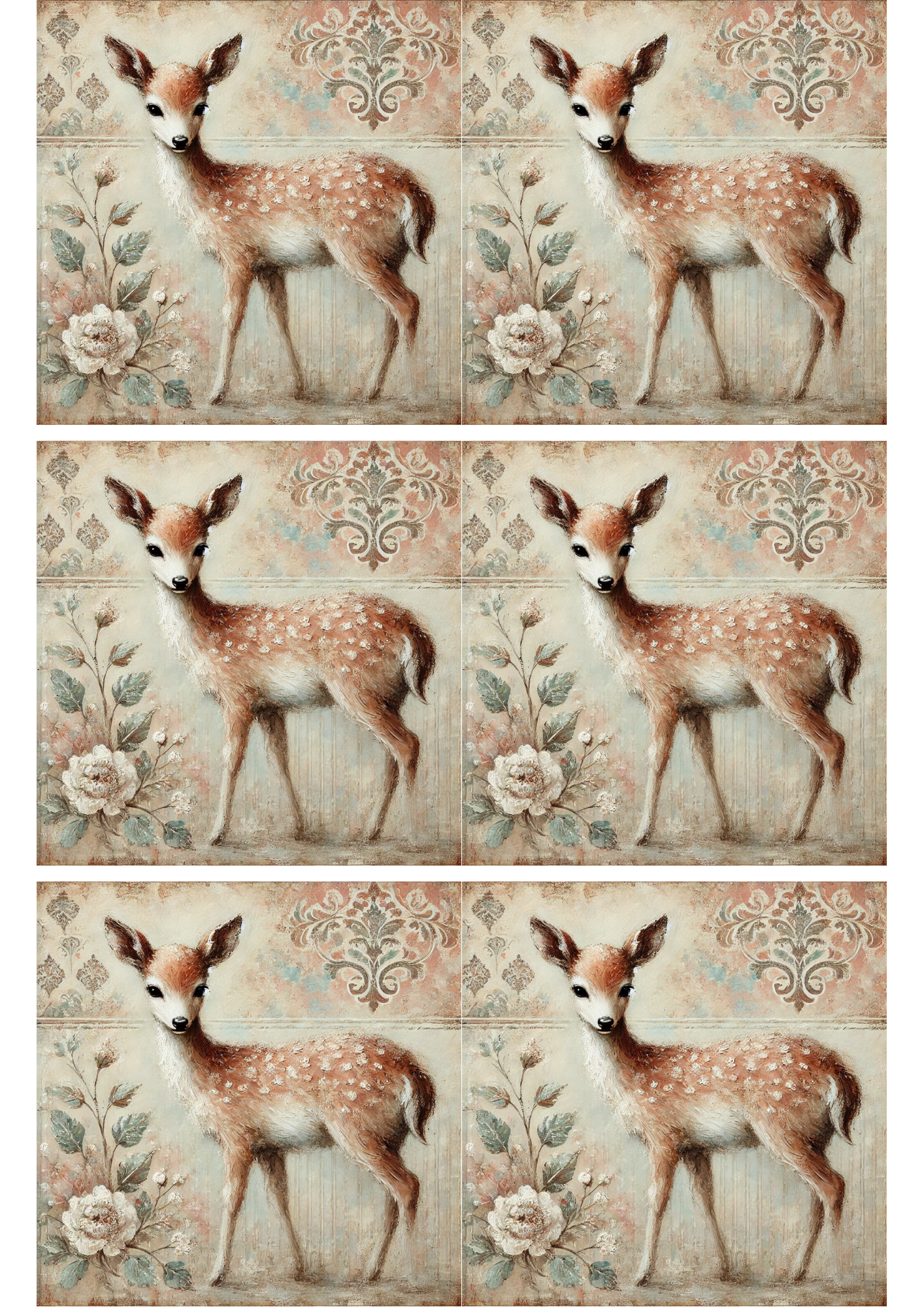 Sticker Sheet / Greeting Card – Roe Shabby Chic Collage Cat. No. 2419