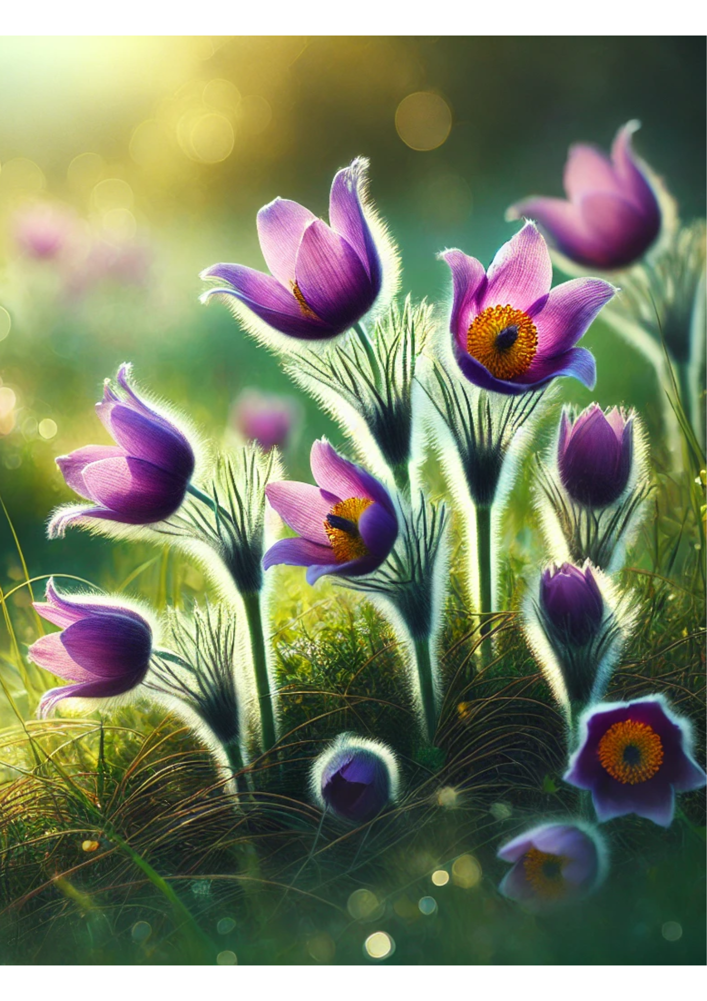 Sticker Sheet / Greeting Card – Pasque Flowers Full Cat. No. 3154