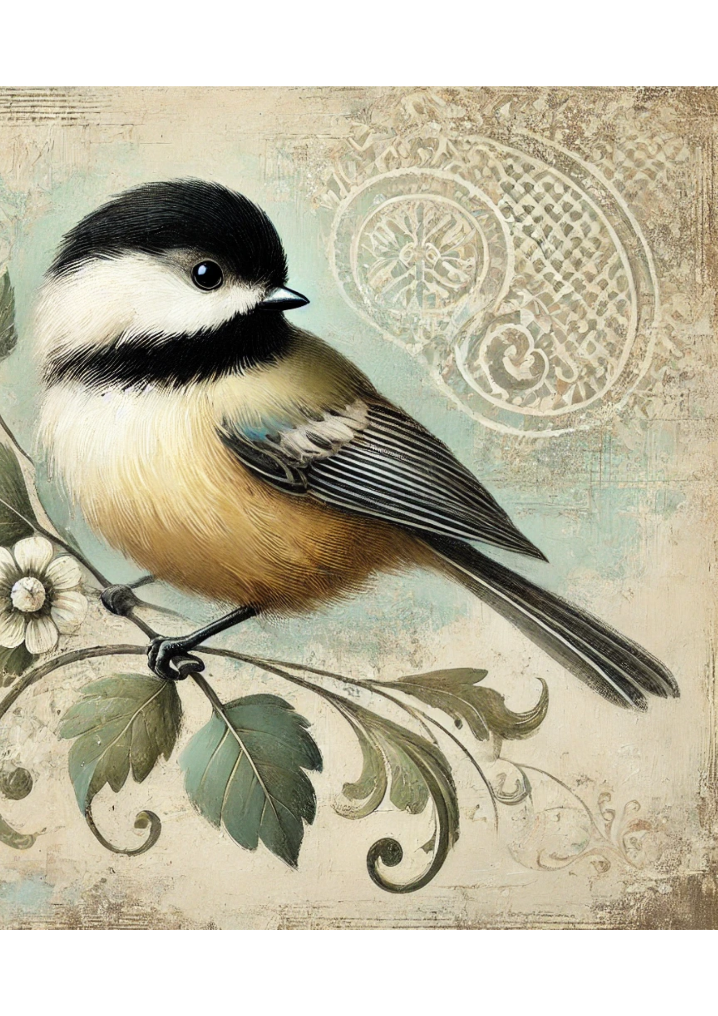 Sticker Sheet / Greeting Card – Tit Shabby Chic Full Cat. No. 2436