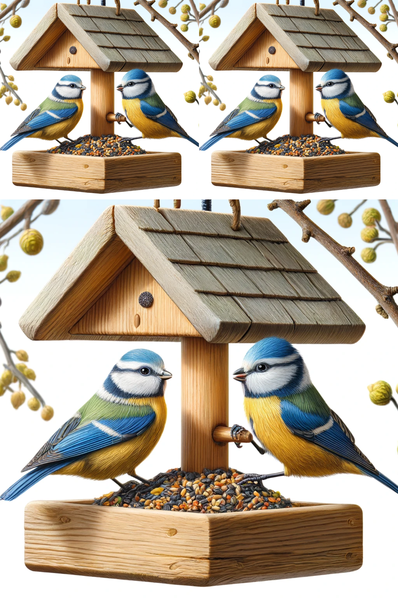 Sticker Sheet / Greeting Card – Blue Tits At The Feeder Cat. No. 285