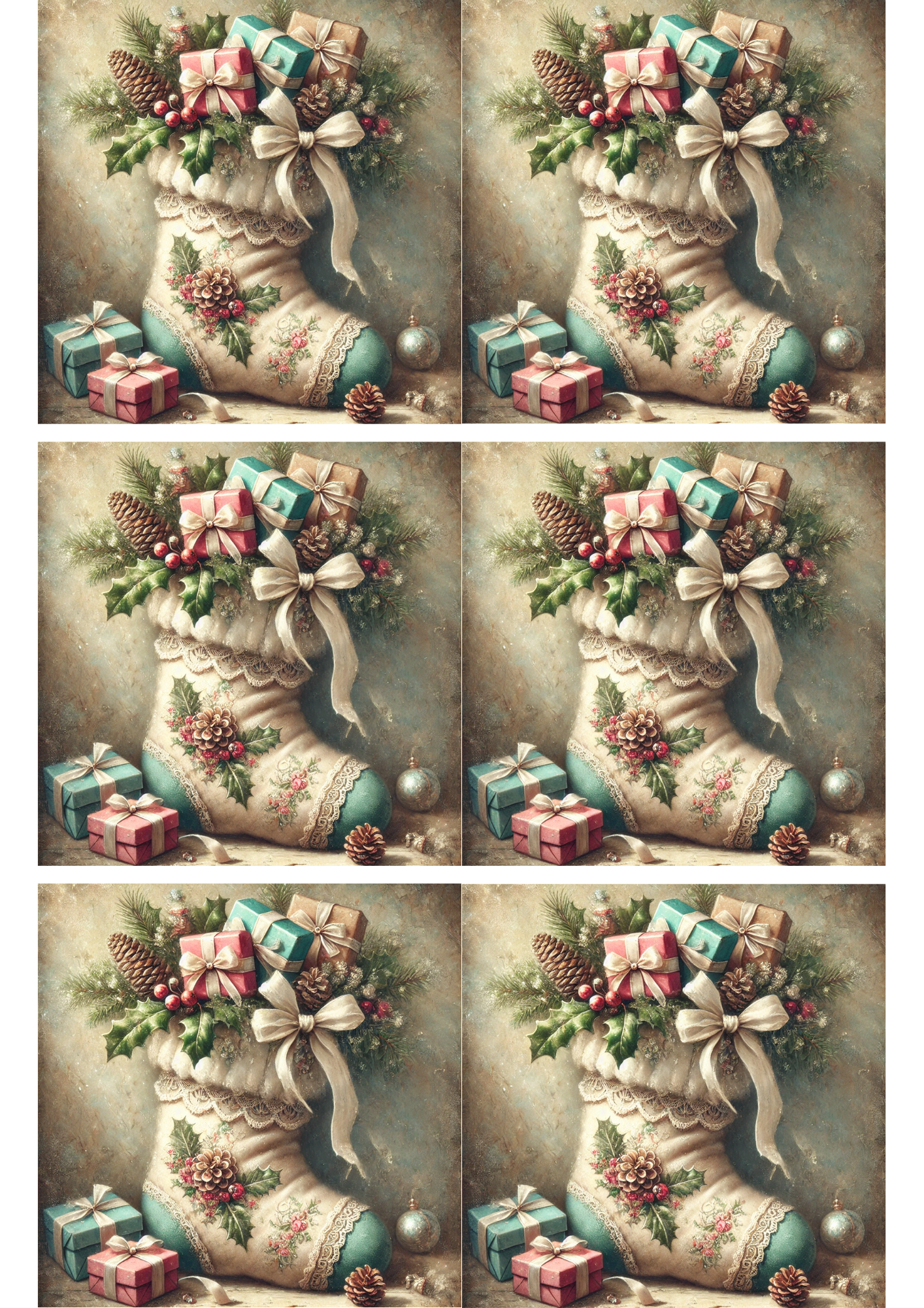 Sticker Sheet / Greeting Card – Christmas Sock Collage Cat. No. 3149