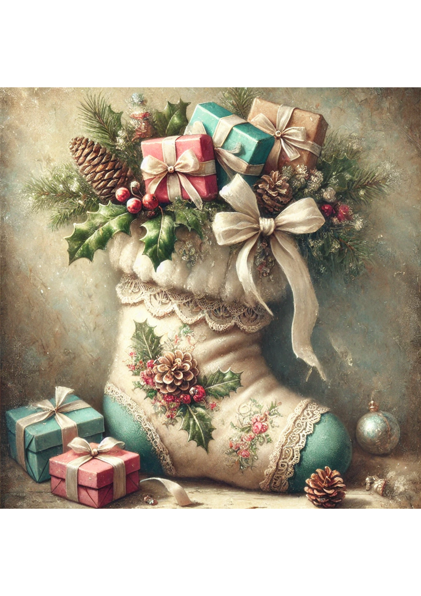 Sticker Sheet / Greeting Card – Christmas Sock Full Cat. No. 3150