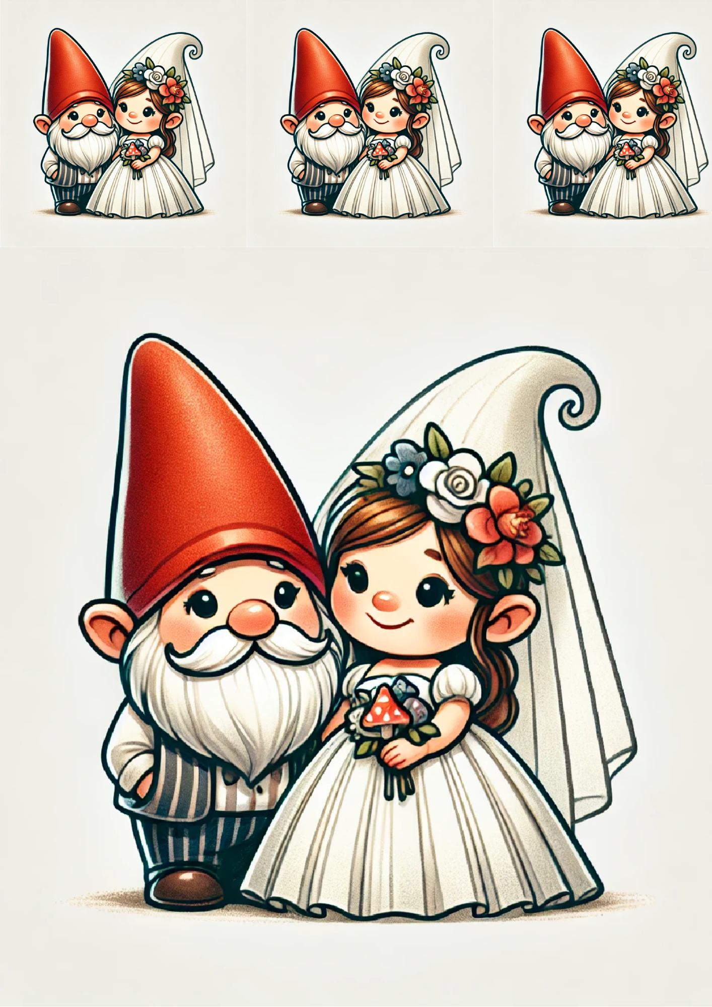 Sticker Sheet / Greeting Card – Wedding Portrait of Leprechauns Collage Cat. No. 1457