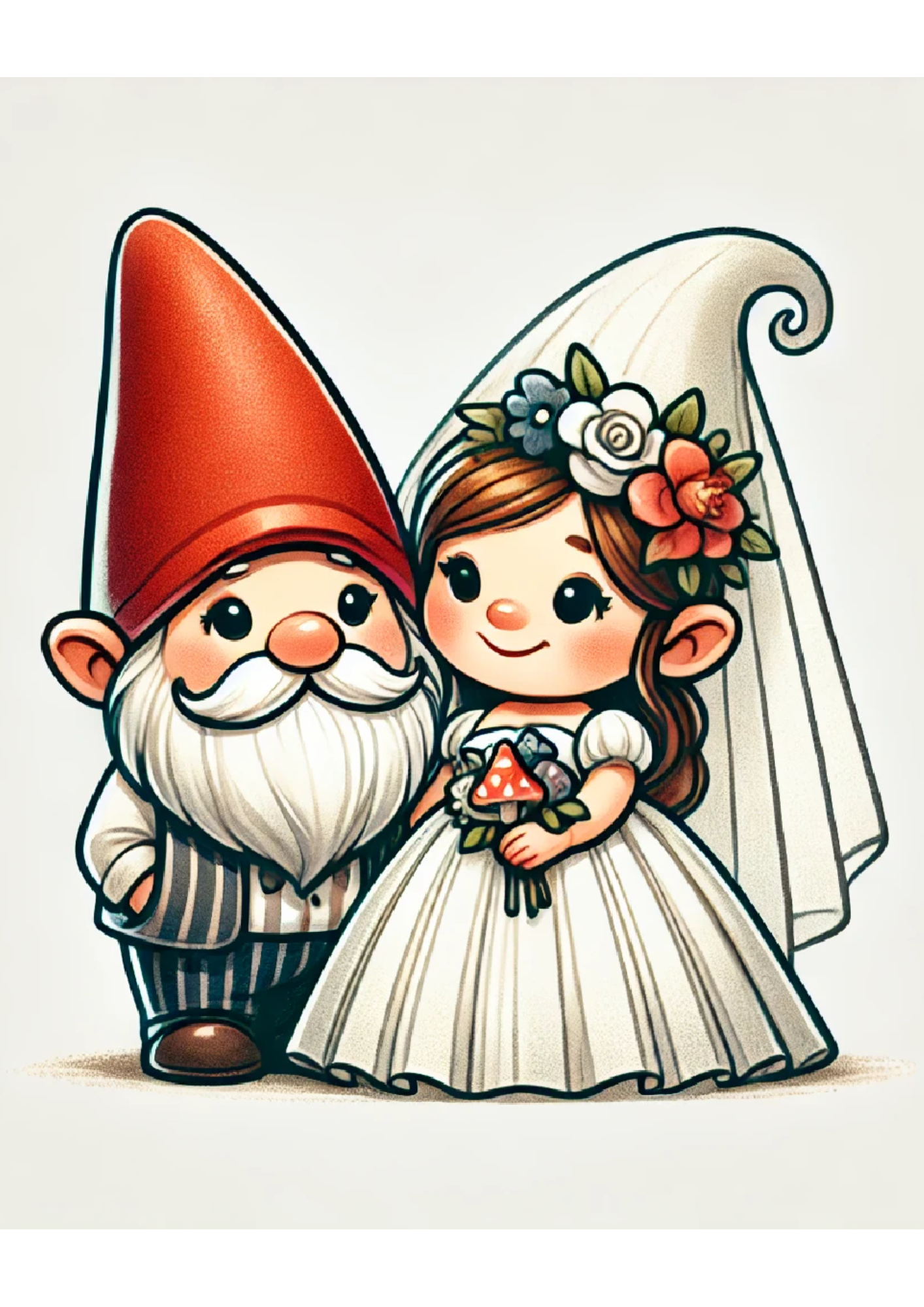 Sticker Sheet / Greeting Card – Wedding Portrait of Leprechauns Full Cat. No. 1458