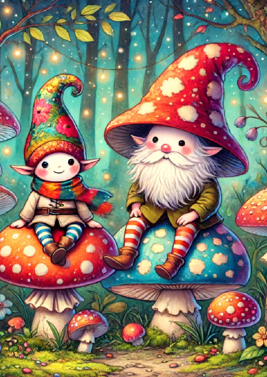 Sticker Sheet Gnomes on Mushrooms Full Cat. No. 1233
