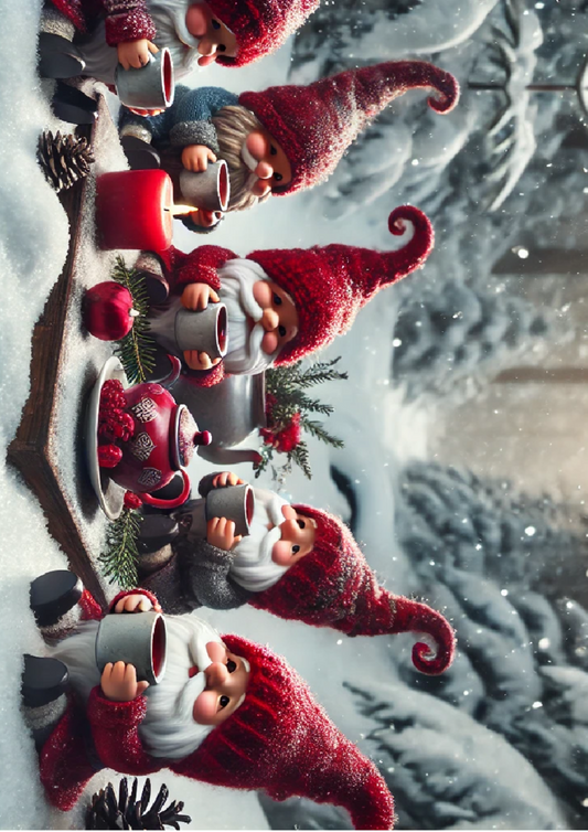 Sticker Sheet Gnomes Drink Tea 2 Full Cat. No. 1466