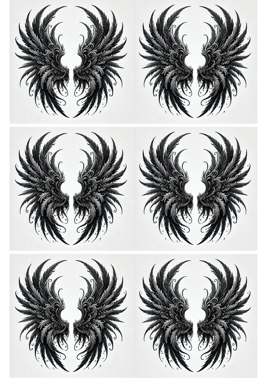 Sticker Sheet – Angel Wings In Gothic Style Collage Cat. No. 2399
