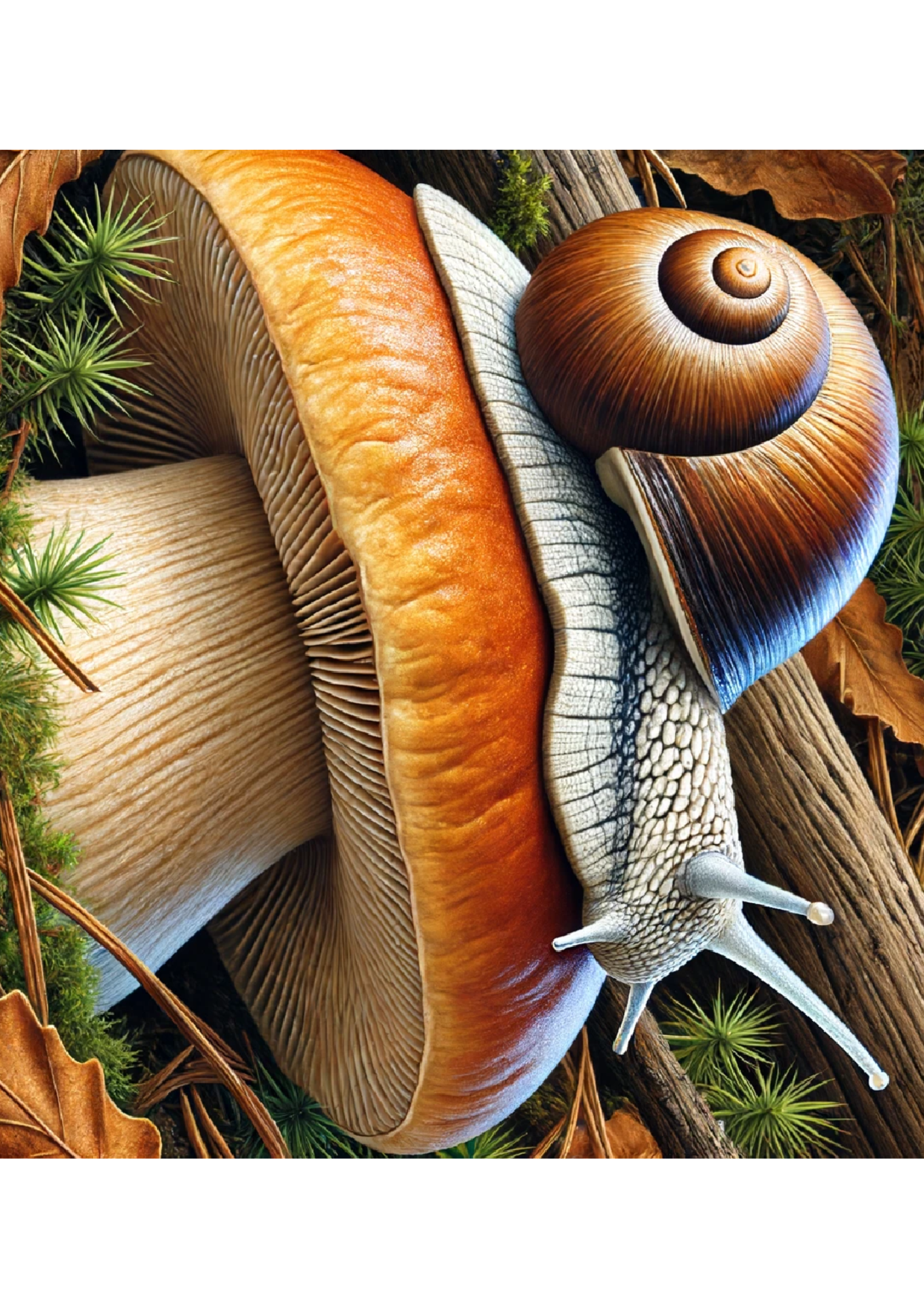 Sticker Sheet / Greeting Card – Snail On Mushroom Full Cat. No. 1231