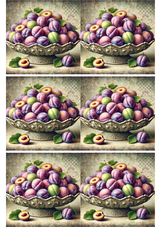 Sticker Sheet – Plums On A Plate Collage Cat. No. 2449