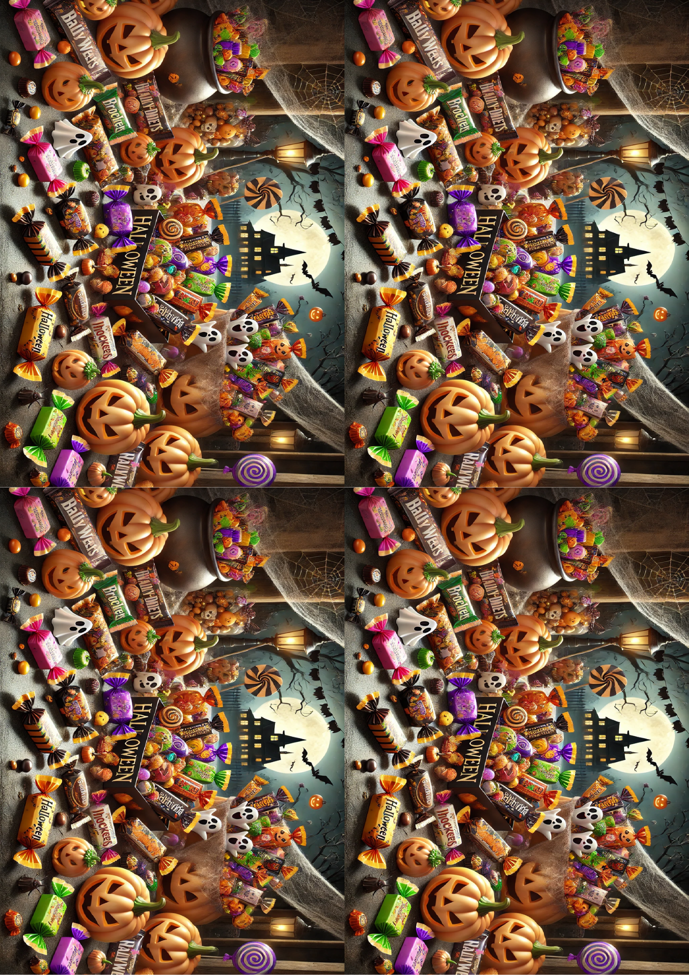 Sticker Sheet / Greeting Card – Halloween Sweets Collage Cat. No. 1640