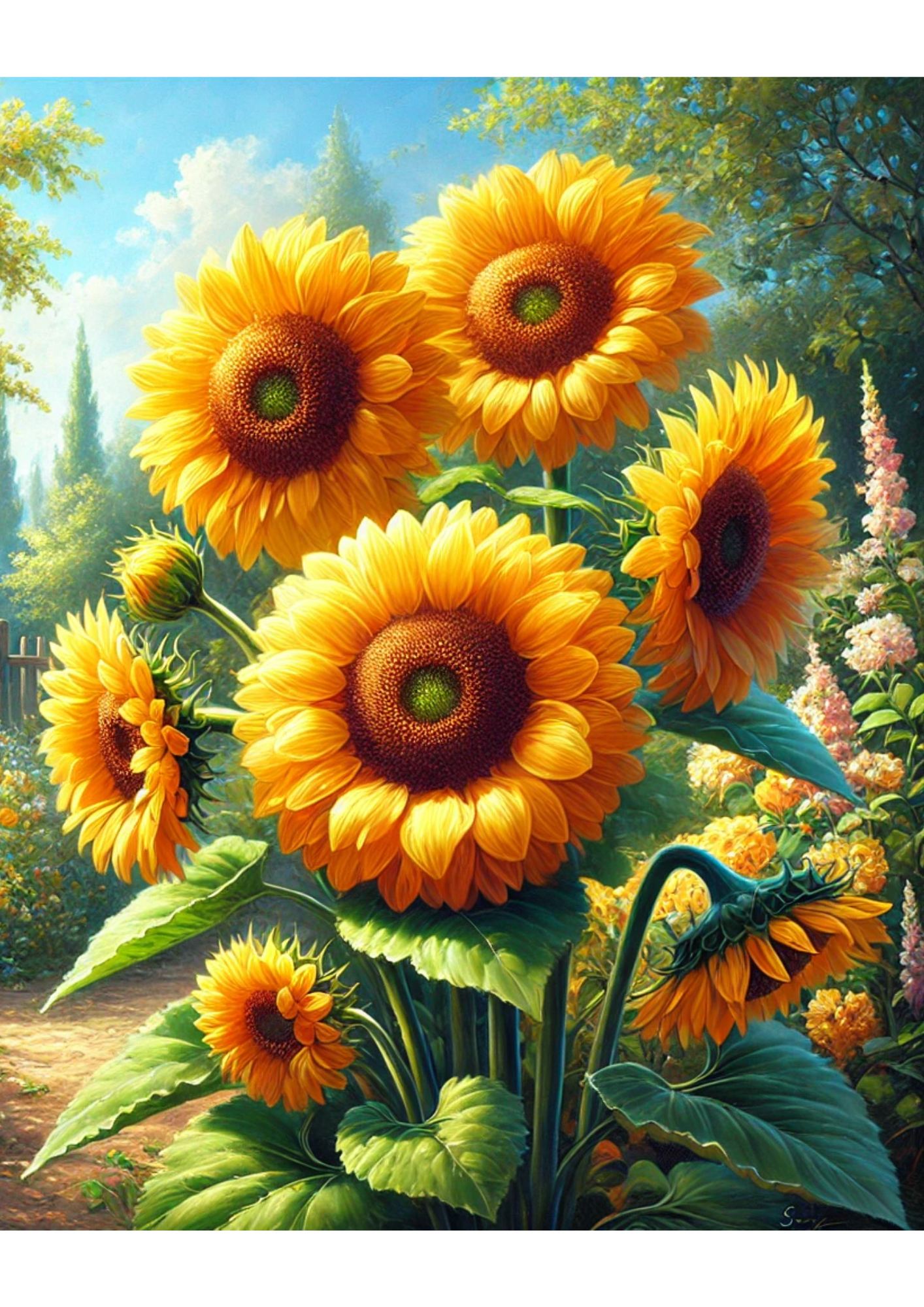 Sticker Sheet / Greeting Card – Sunflowers Full Cat. No. 2454