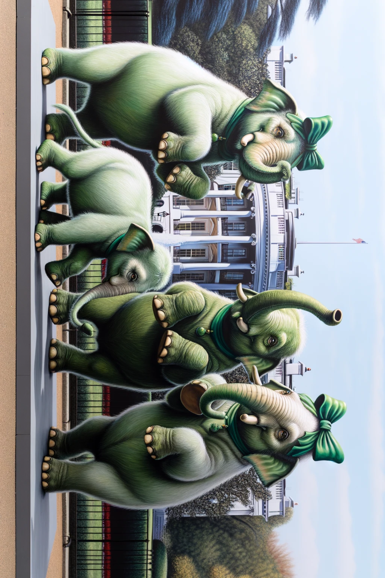 Sticker Sheet – Elephants Dancing On The Background Of The White House Full Cat. No. 287