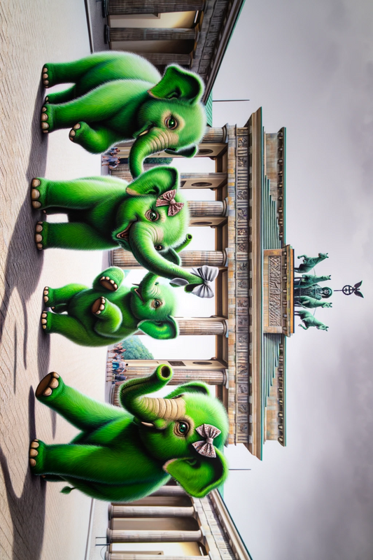 Sticker Sheet – Elephants Dancing Against the Background of the Brandenburg Gate Full Cat. No. 289