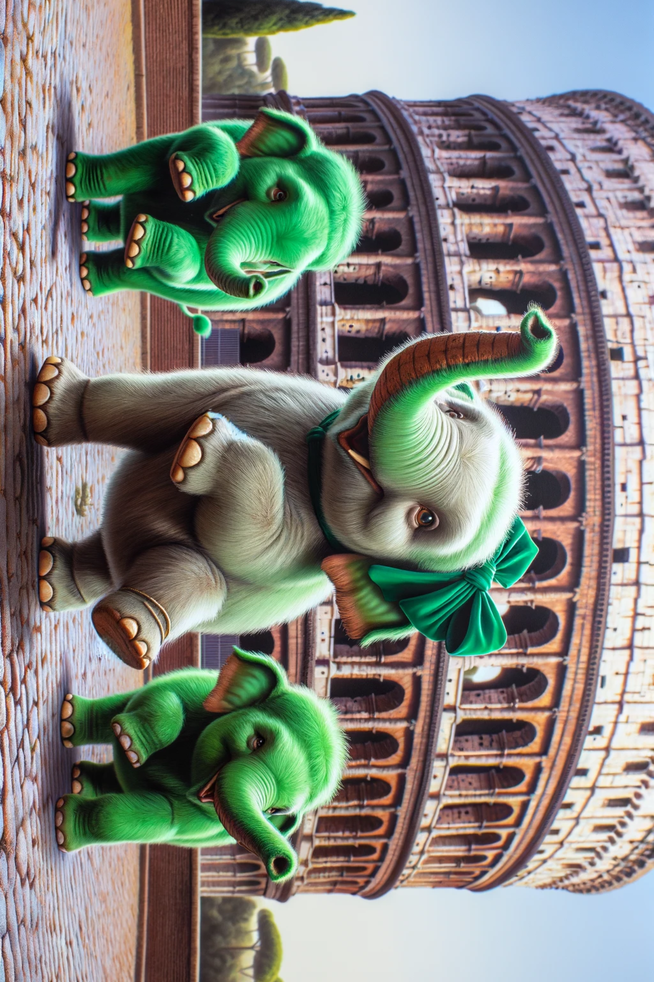 Sticker Sheet Elephants Dancing on the Background of the Colosseum Full Cat. No. 293