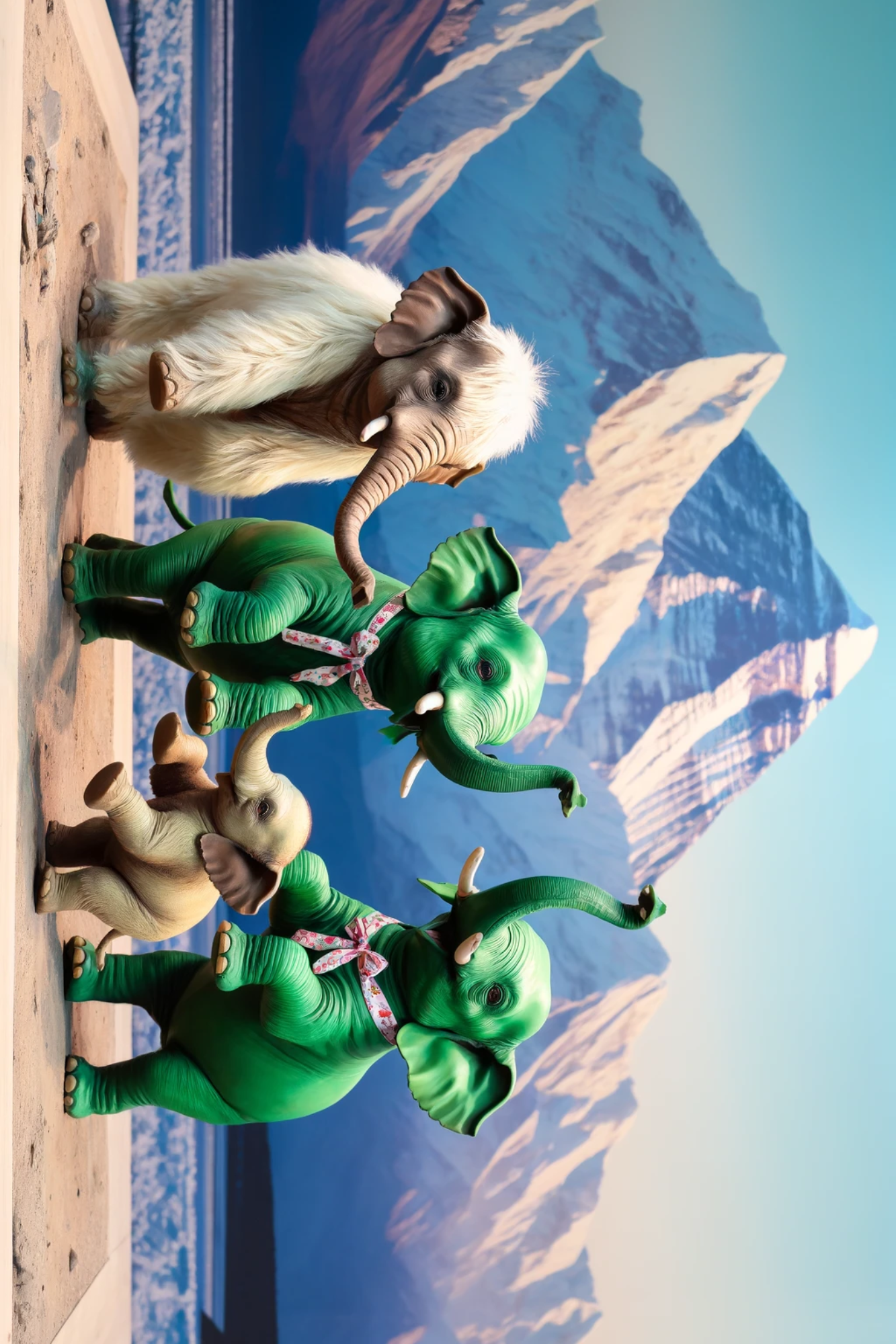 Sticker Sheet / Greeting Card – Elephants Dancing On Mount Everest Full Cat. No. 297