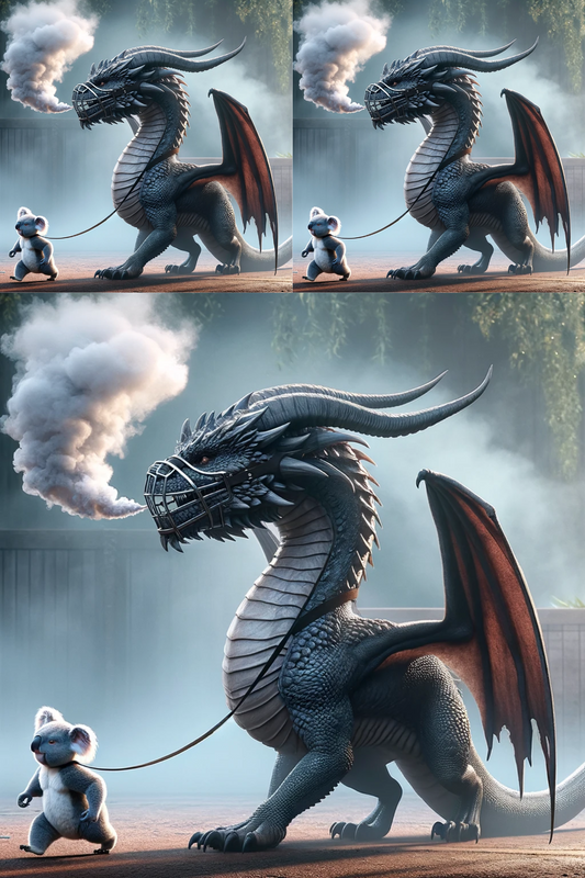 Sticker Sheet Dragon and Koala Bear, Cat. No. 317