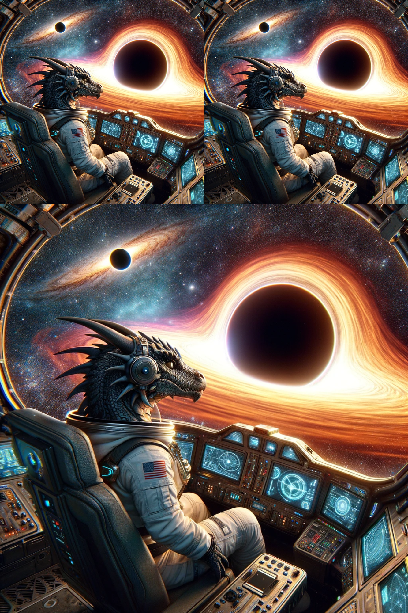 Sticker Sheet / Greeting Card – Dragon On A Black Hole Background, Cat. No. 318