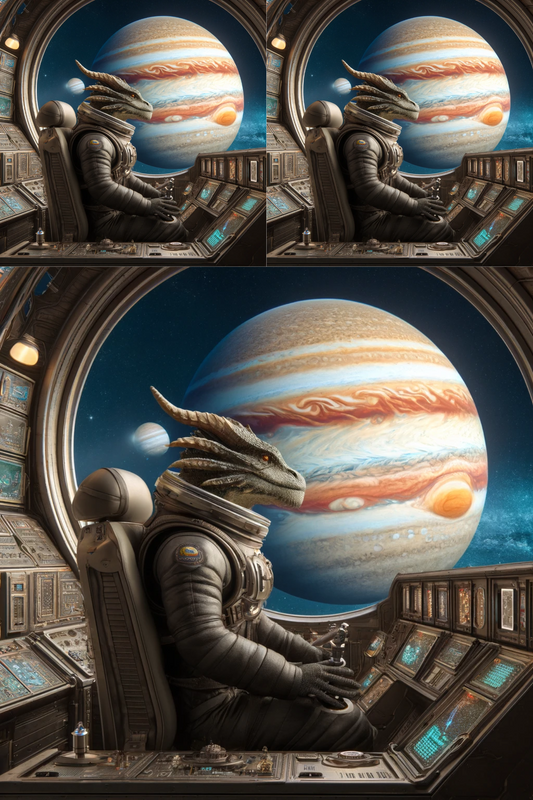 Sticker Sheet – Dragon on the background of Jupiter, Cat. No. 319