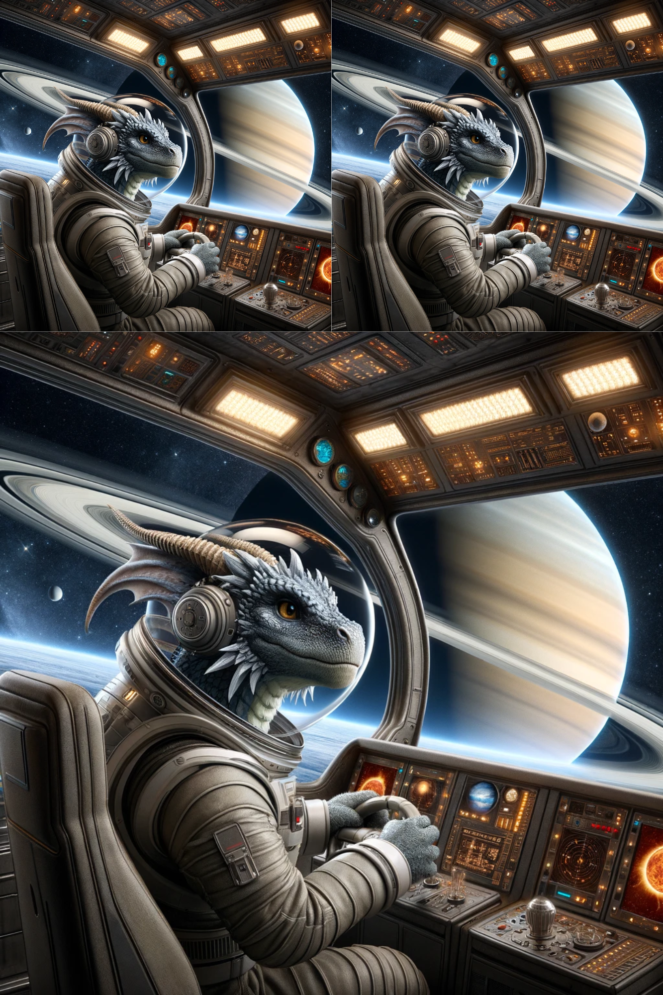 Sticker Sheet / Greeting Card – Dragon on the Background of Saturn Cat. No. 320