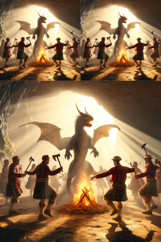 Sticker Sheet – . Dragon Dances with Highlanders. Cat. No. 325