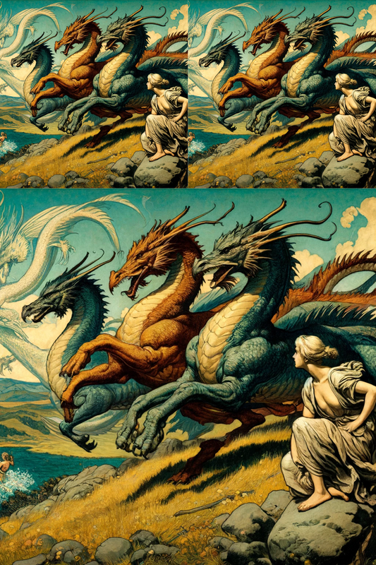 Sticker Sheet – Dragons at gallop, Cat. No. 326