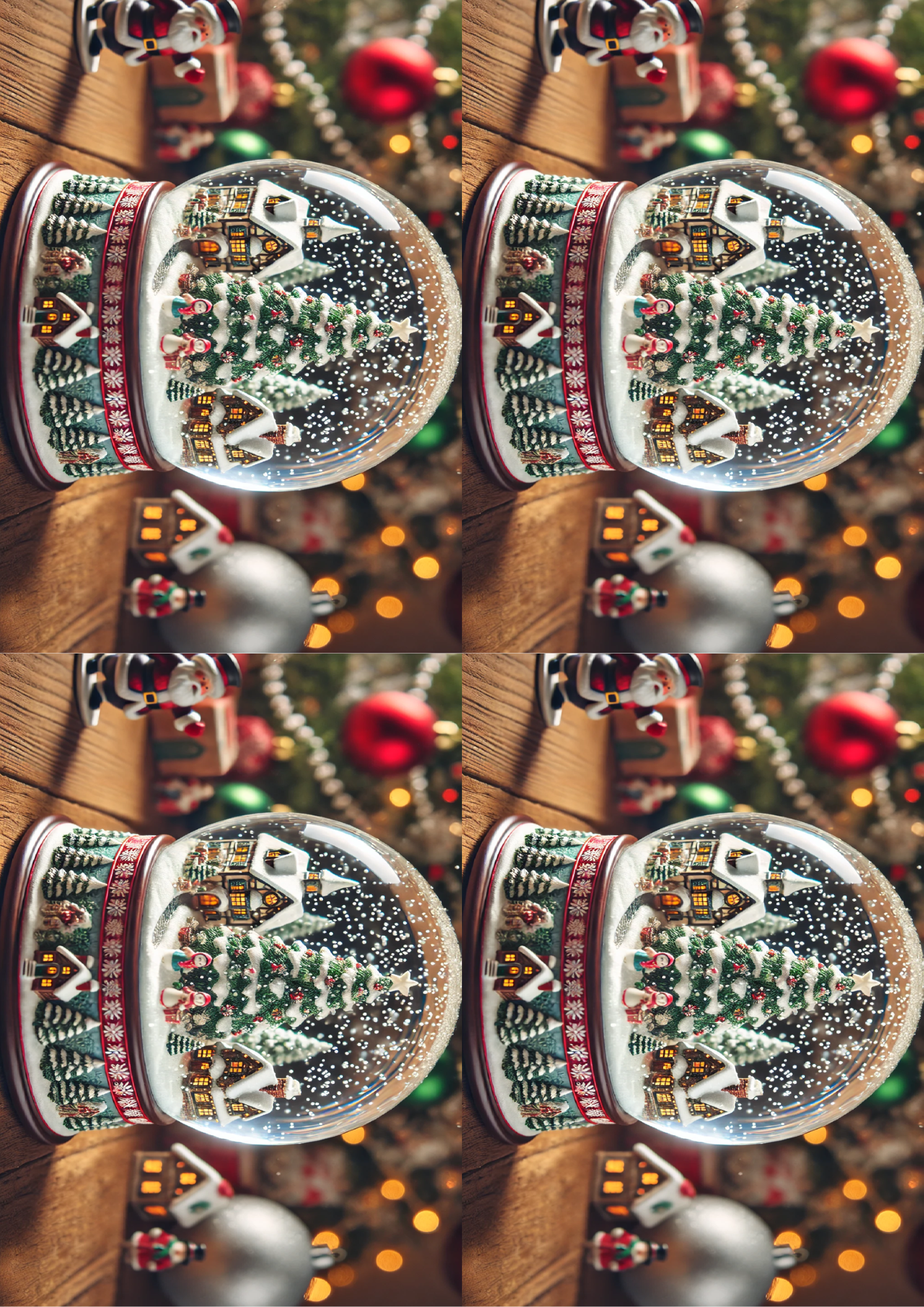 Sticker Sheet / Greeting Card – Snow Globe Collage Cat. No. 1576