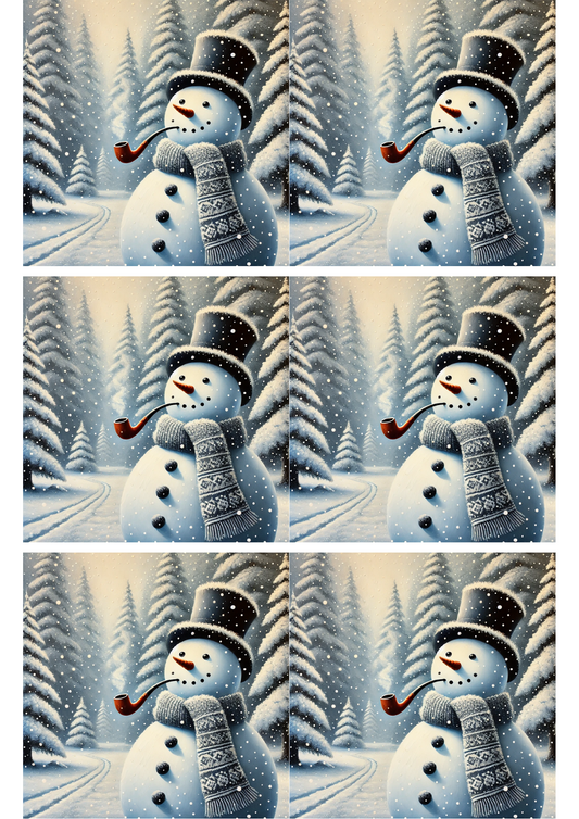 Sticker Sheet – Snowman With Pipe Collage Cat. No. 2463