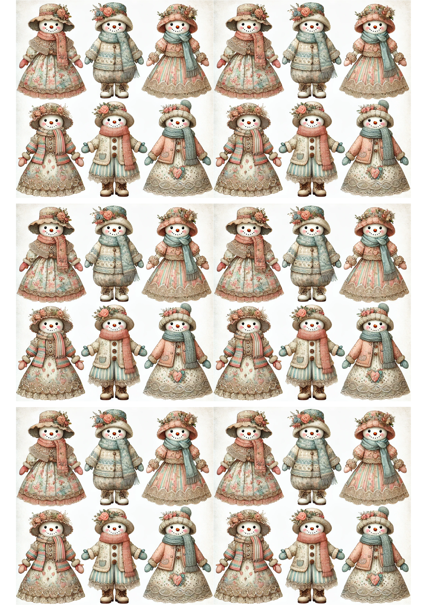 Sticker Sheet / Greeting Card – Snowmen Various Collage Cat. No. 2473