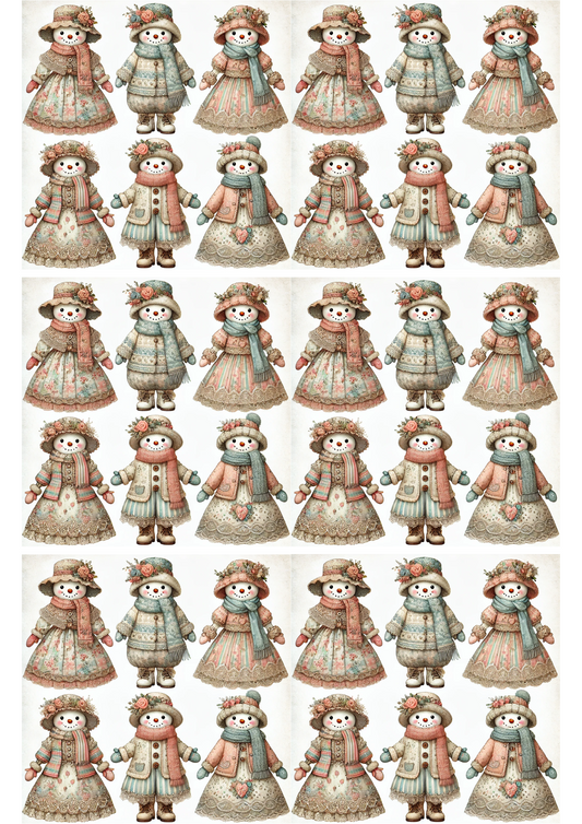 Sticker Sheet – Snowmen Various Collage Cat. No. 2473
