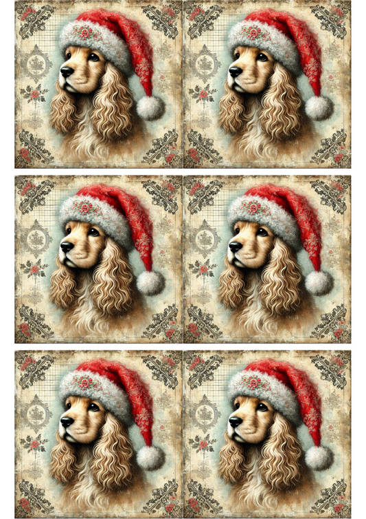 Sticker Sheet – Cocker Spaniel Shabby Chic Collage Cat. No. 2481