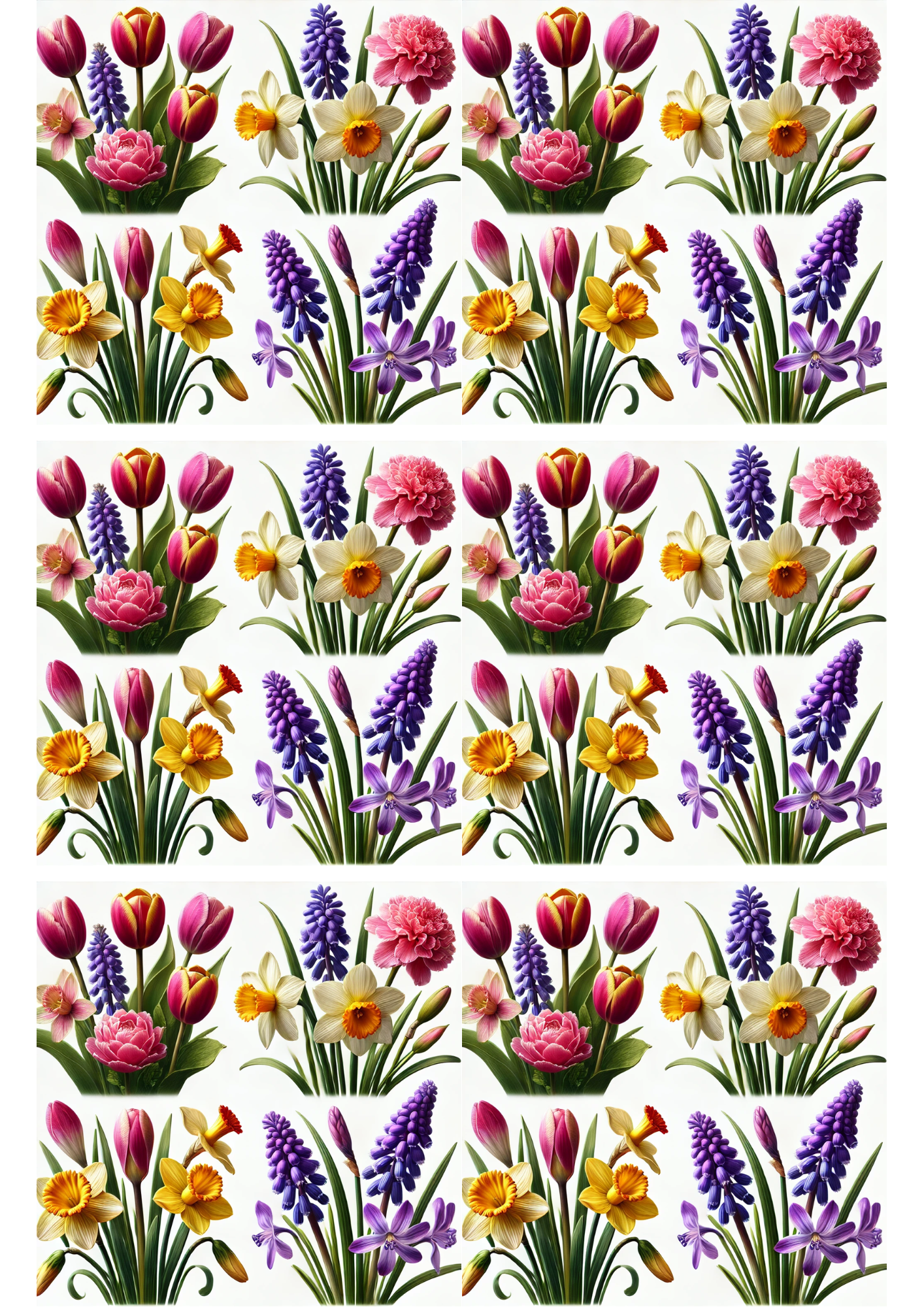 Sticker Sheet / Greeting Card – Spring Flower Mix Collage Cat. No. 2489