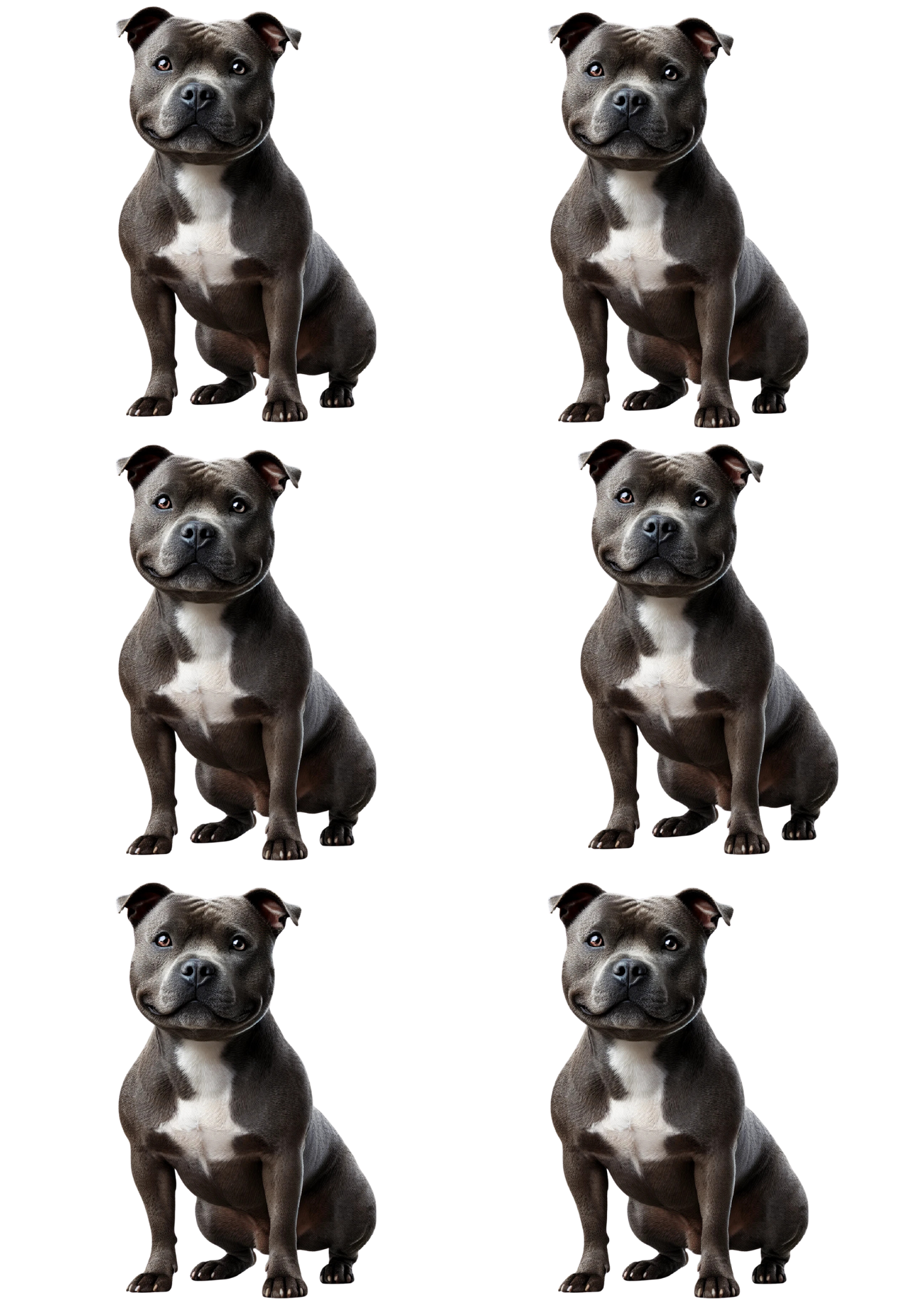 Sticker Sheet / Greeting Card – Staffing Dog Collage Cat No. 3077