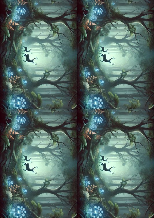 Klistremerkeark – Stag Secret Forest Collage Kat. nr. 2491