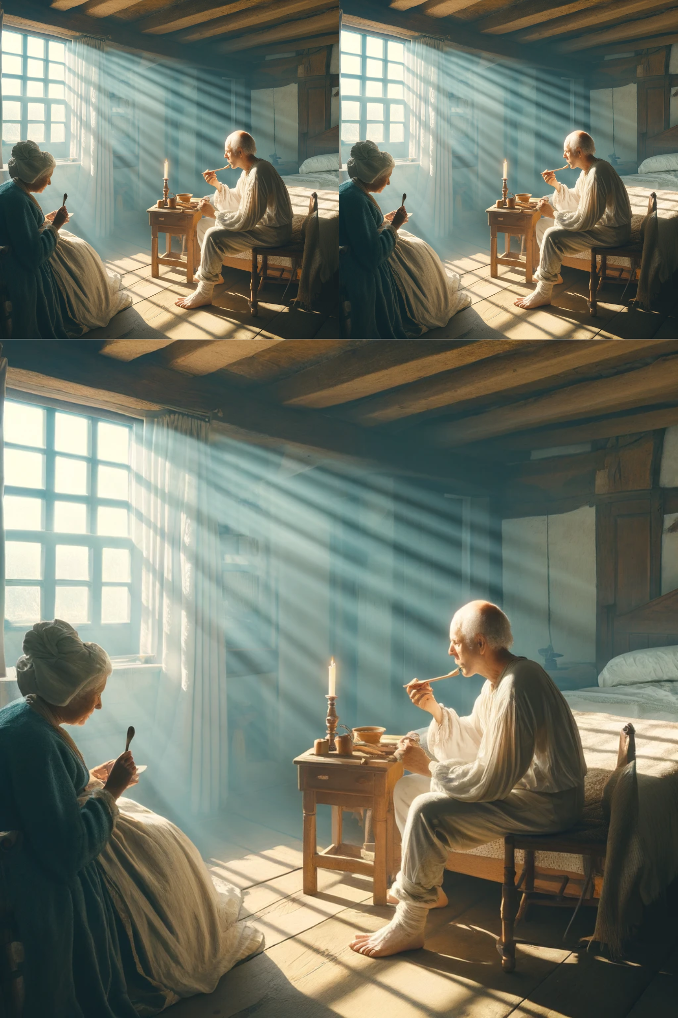 Sticker Sheet / Greeting Card – Old People In The Bedroom Cat No. 10