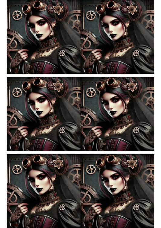 Sticker Sheet – Steampunk Woman 2 Collage Cat. No. 3161