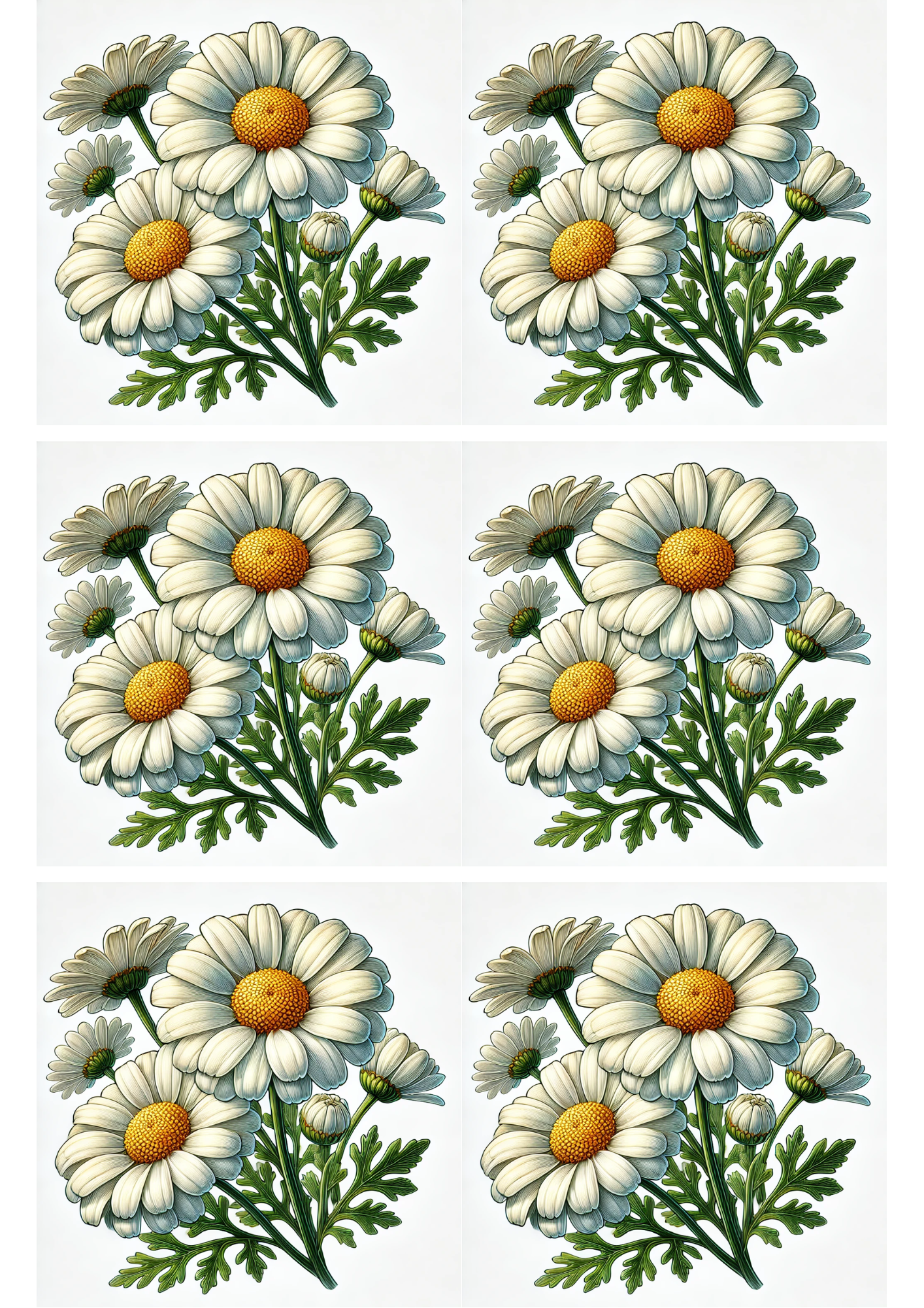 Sticker Sheet / Greeting Card – Daisies Collage Cat. No. 2495