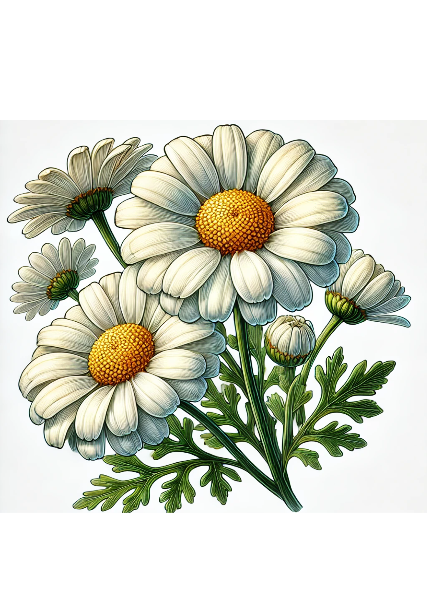 Sticker Sheet / Greeting Card – Daisies Full Cat. No. 2496