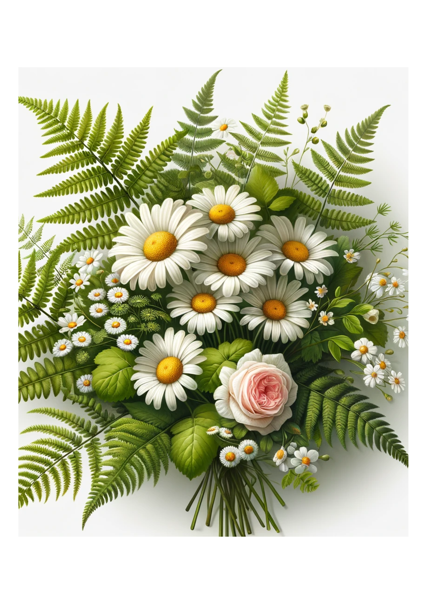 Sticker Sheet / Greeting Card – Bouquet of Daisies Full Cat No. 751