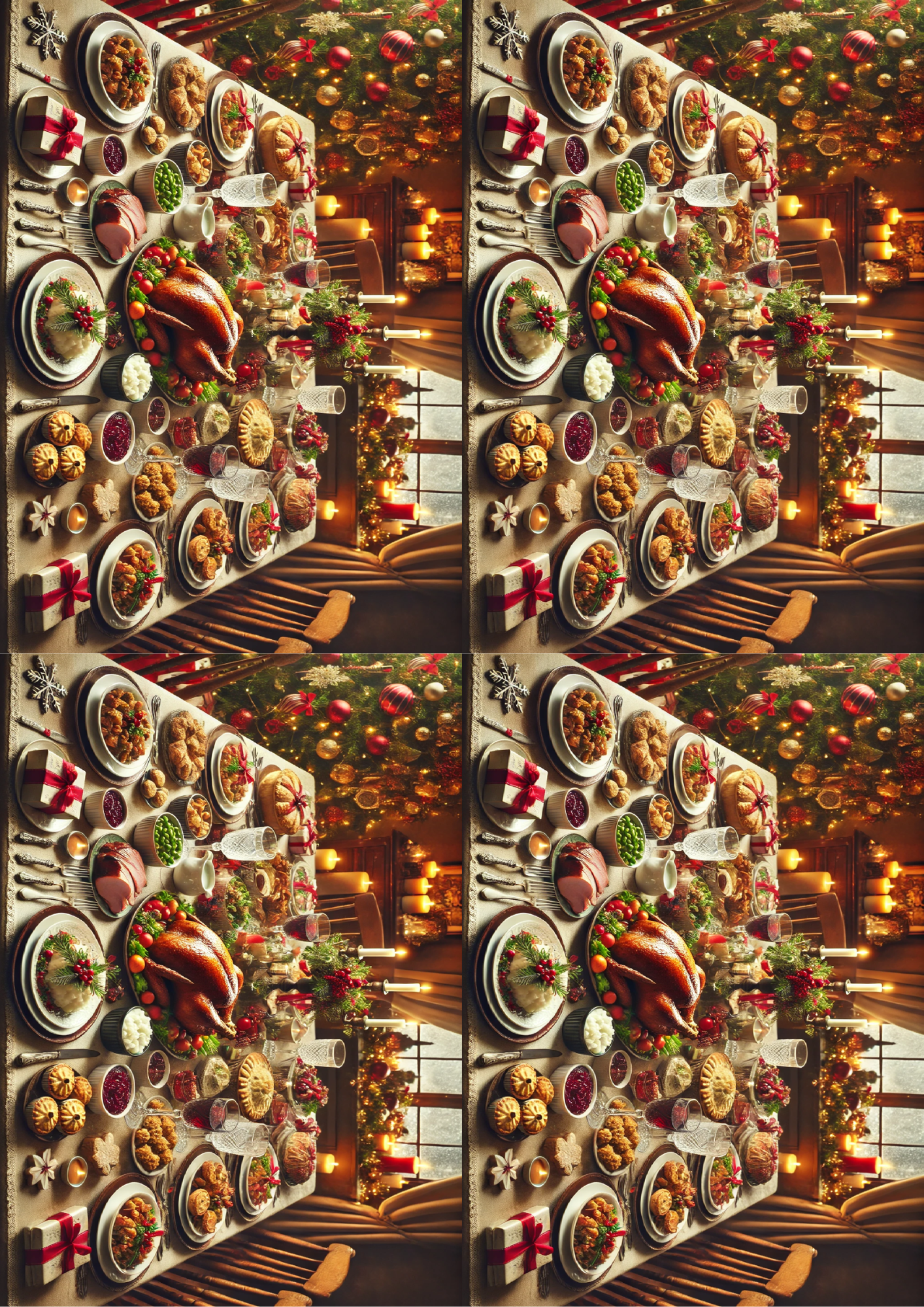 Sticker Sheet / Greeting Card – Christmas Table Collage Cat. No. 1584