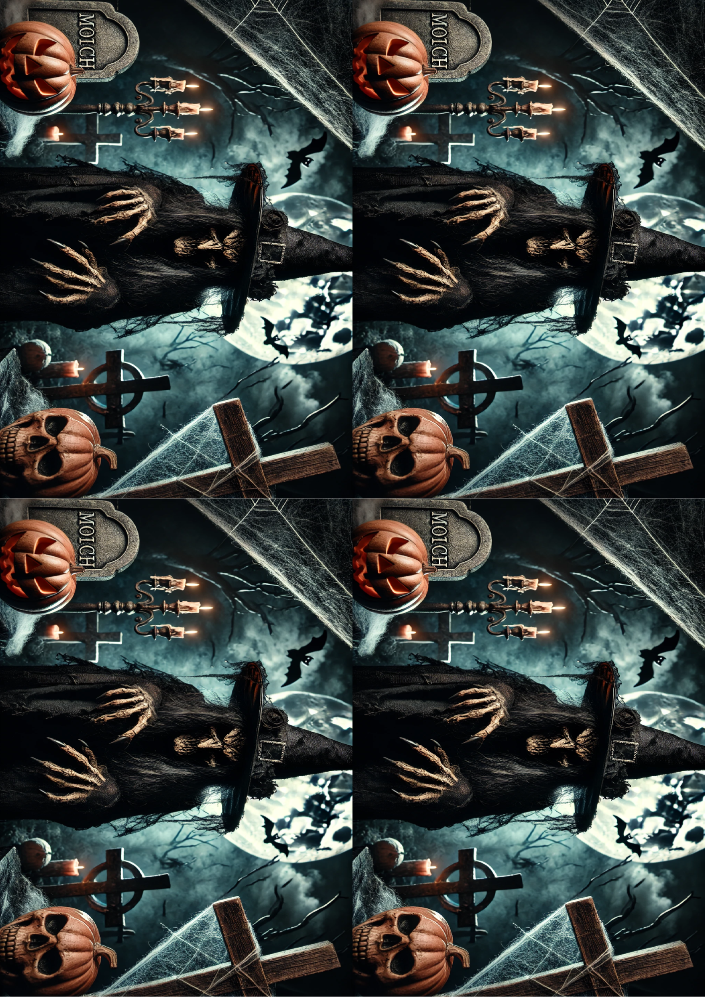 Sticker Sheet / Greeting Card – Scary Witch Collage Cat. No. 1644