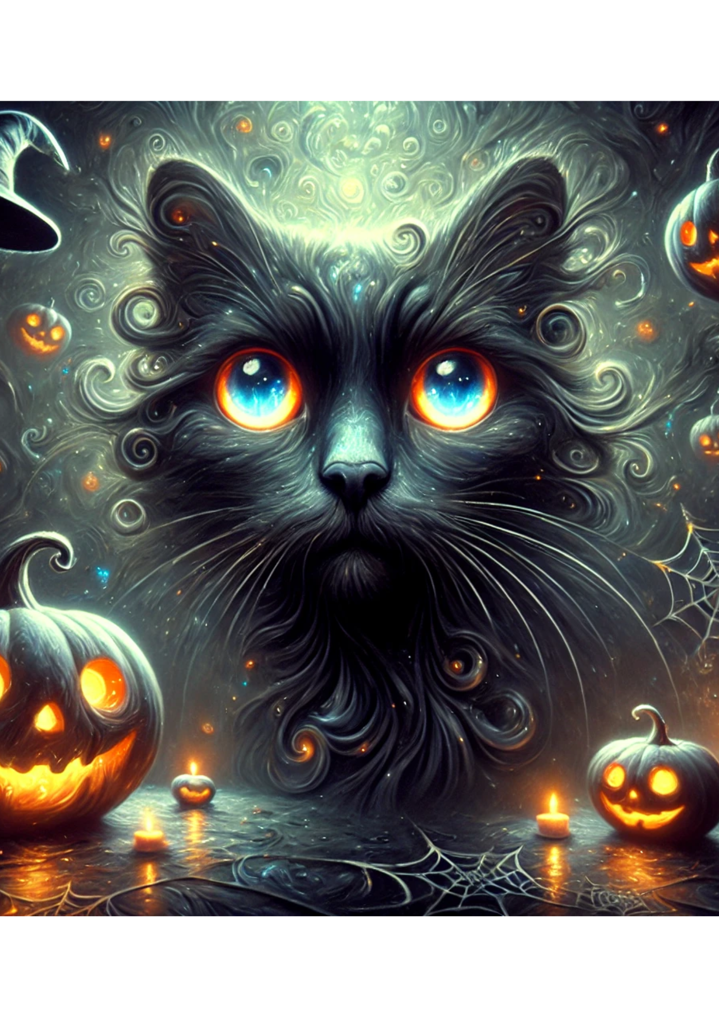 Sticker Sheet / Greeting Card – Cat Surreal Halloween Full Cat. No. 2908