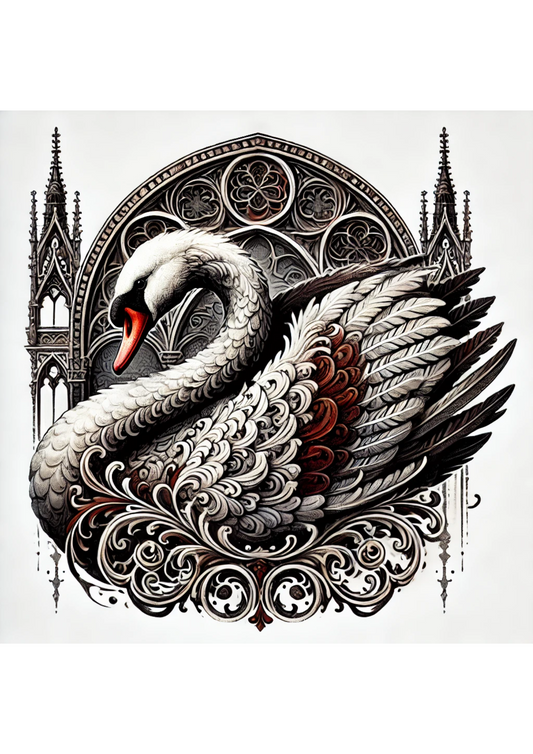 Sticker Sheet – Swan In Gothic Style Full Cat. No. 2500