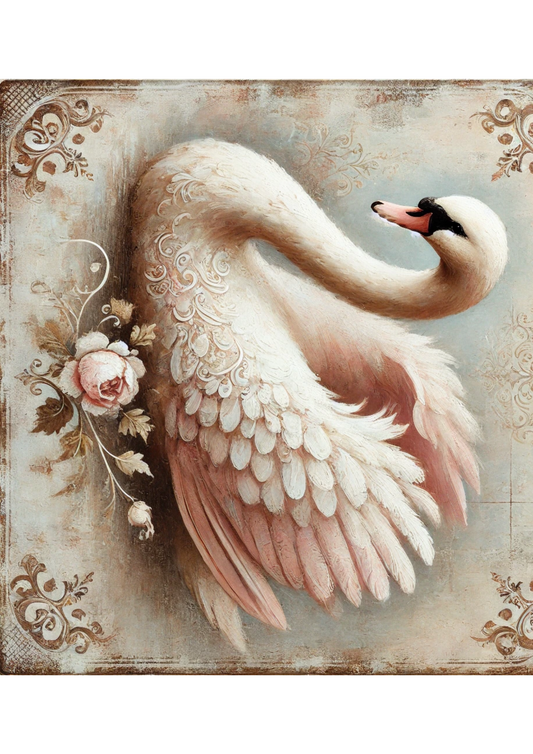 Sticker Sheet – Swan Shabby Chic Full Cat. No. 2504