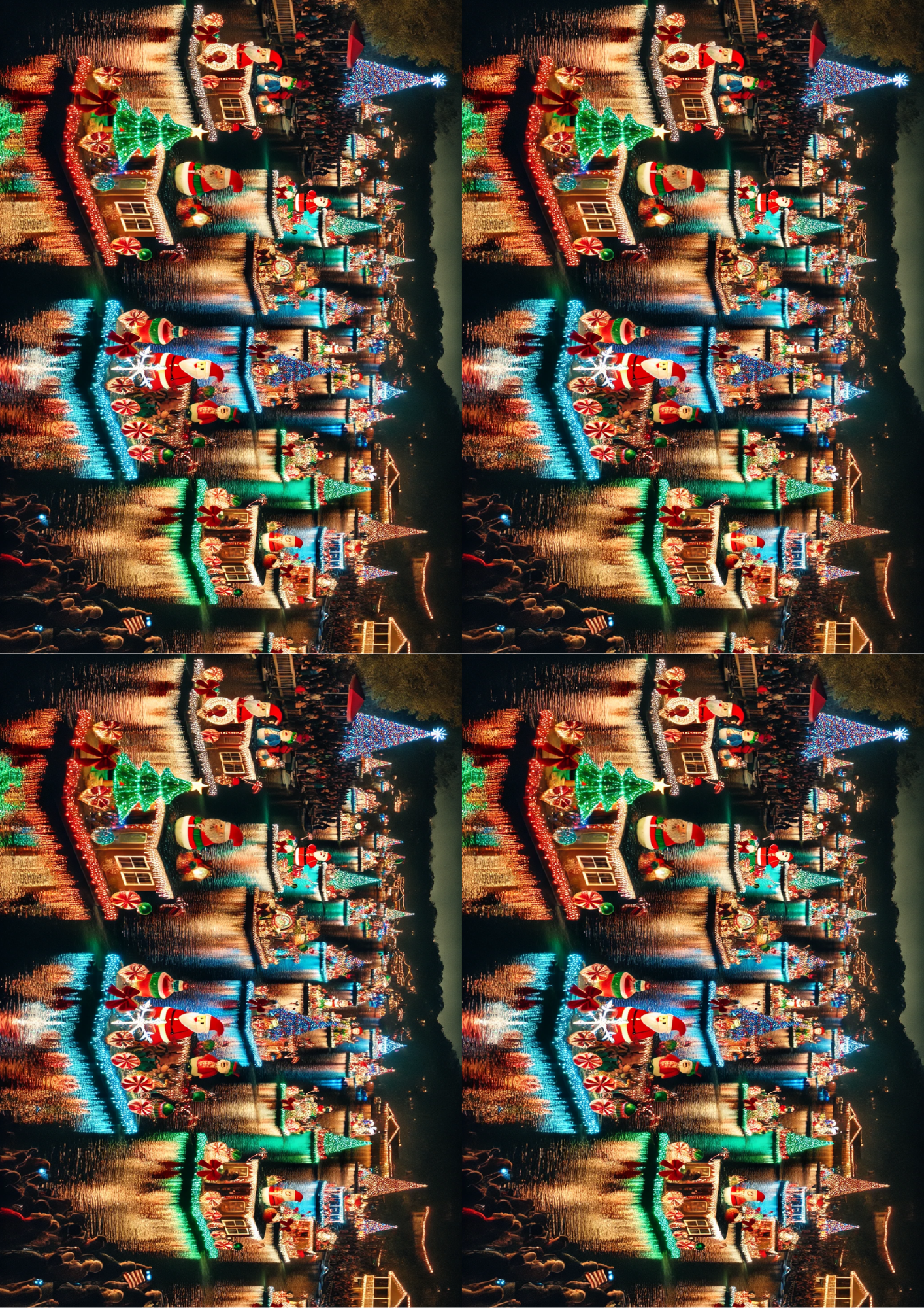 Sticker Sheet / Greeting Card – Christmas Boat Parade Collage Cat. No. 1586